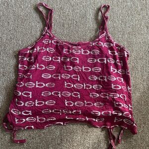 Bebe Magenta Logo Camisole Top